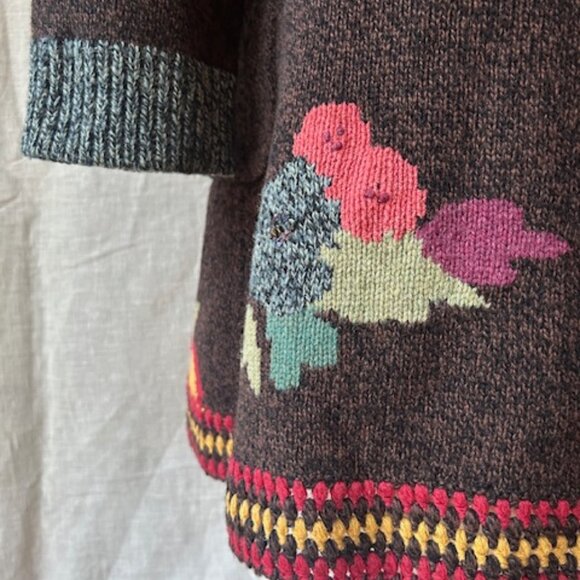 Vintage Sparrow Anthropologie Lambswool "Yellow Brick Road" Duster Cardigan - Picture 5 of 14